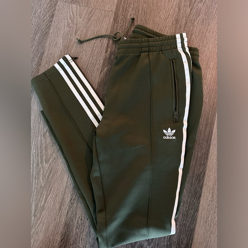 Adidas track pants with side zipper